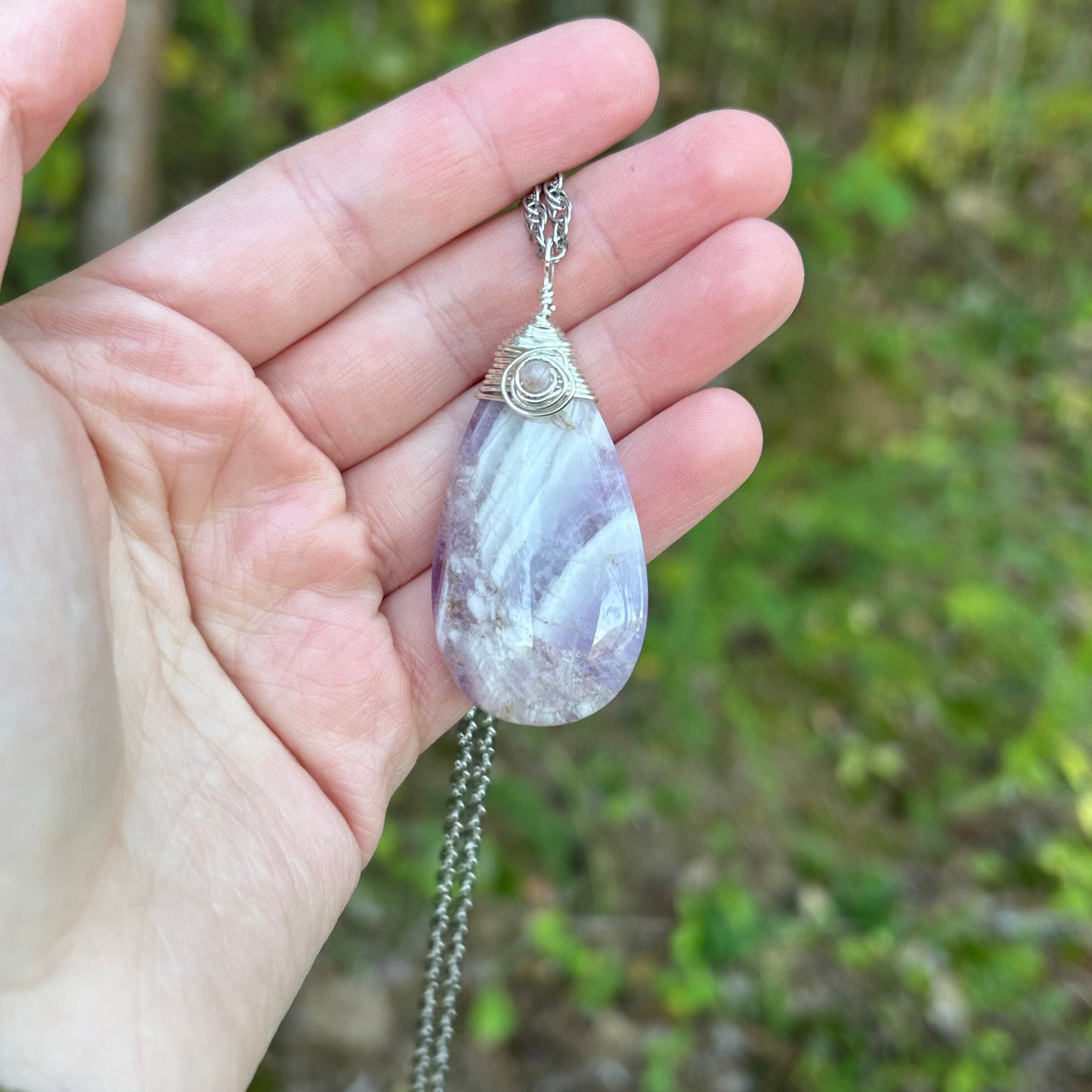 Chevron Amethyst Pendant