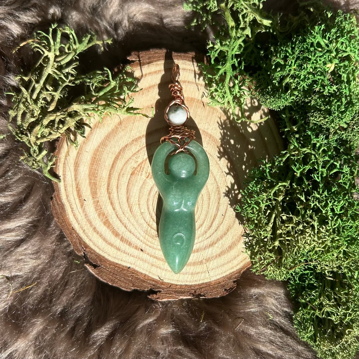 Green Aventurine Goddess Pendant