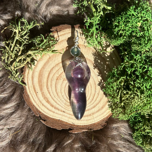 Rainbow Fluorite Goddess Pendant