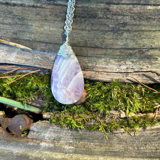 Chevron Amethyst Pendant