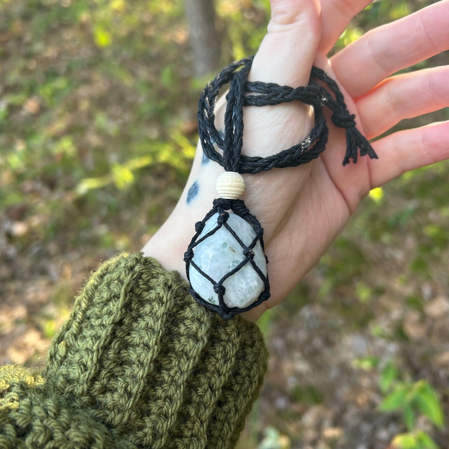 Macrame Rock Tumble Necklace