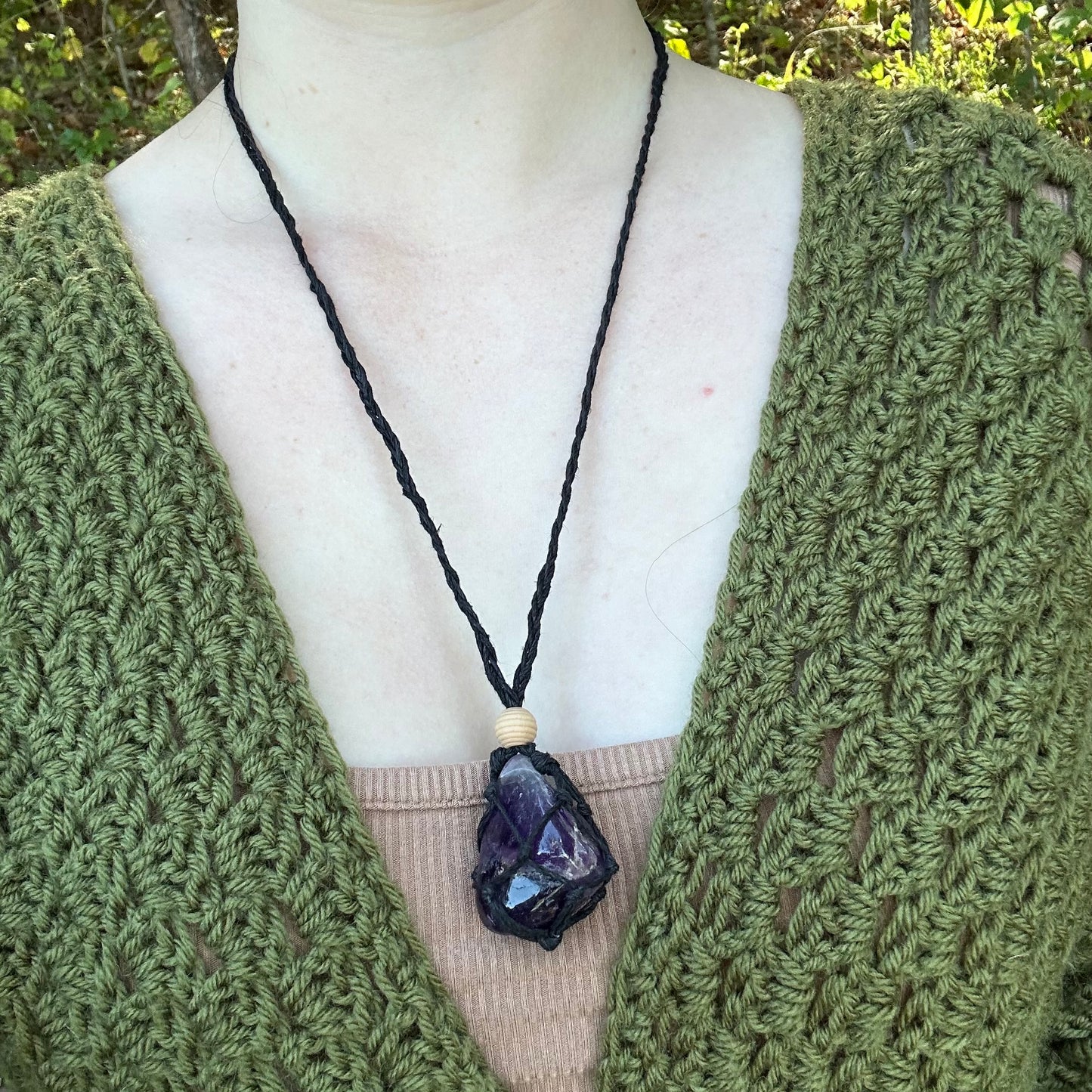 Macrame Rock Tumble Necklace