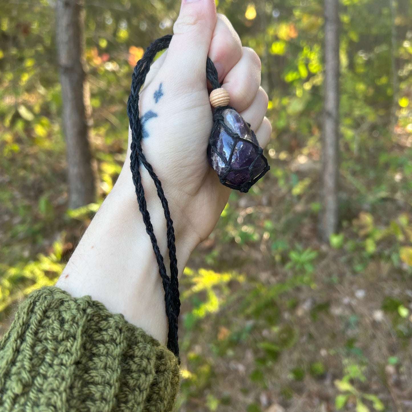 Macrame Rock Tumble Necklace