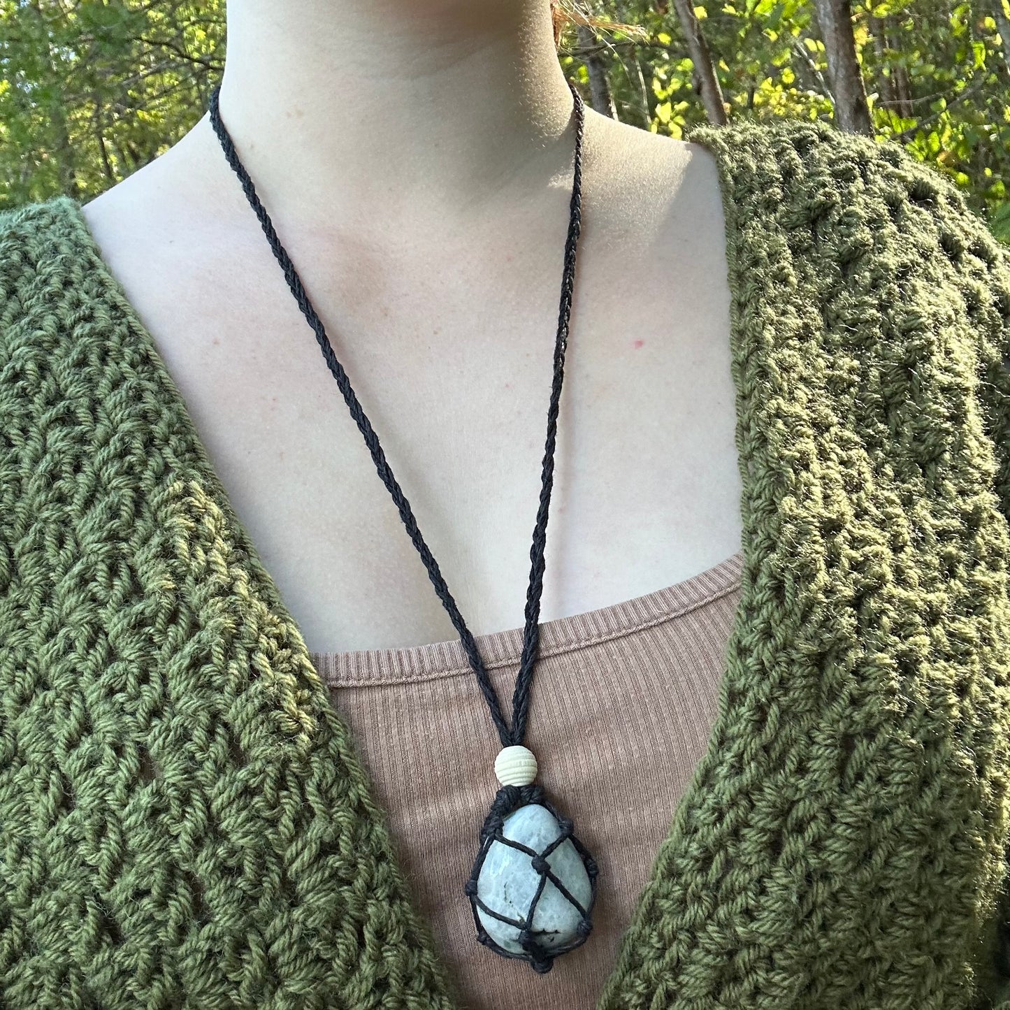 Macrame Rock Tumble Necklace